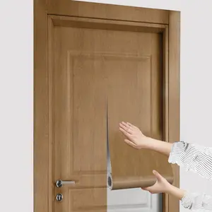 Wood Grain Pattern Door Sticker, 1 Count Waterproof Self-adhesive Wallpaper, Removable Wall Decoration Door Decorations for Home Living Room Bedroom Kitchen Office