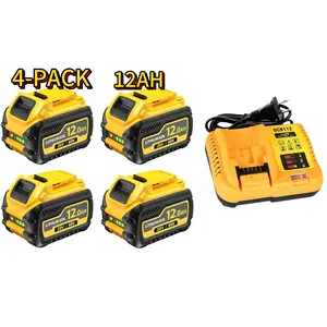 4PACK 12Ah 20V/60V Dual Voltage Maximum Capacity - Suitable for DeWalt DCB612/DCB609/DCB606 and other cordless power tools. High power, long-lasting replacement battery for DeWalt. tiktokshopspringglowup Lithium Ion
