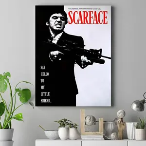 Scarface Gangster Legend Poster, Modern Art, Decorative Artwork, Fashion Decoration, Wall Decoration, Living Room Bedroom Decoration, Hallway Office Mural, Kitchen, Home Poster, Ideal Gift, Ornaments