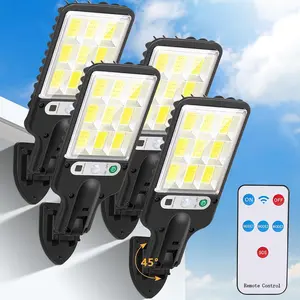 Solar Lights Outdoor, 6000 Lumens 4pack 108COB LED Solar Powered Motion Sensor Wall Lamp - IP65 Waterproof with Remote Control, Durable Security Light for Outside Wall, Garden, Yard, Porch
