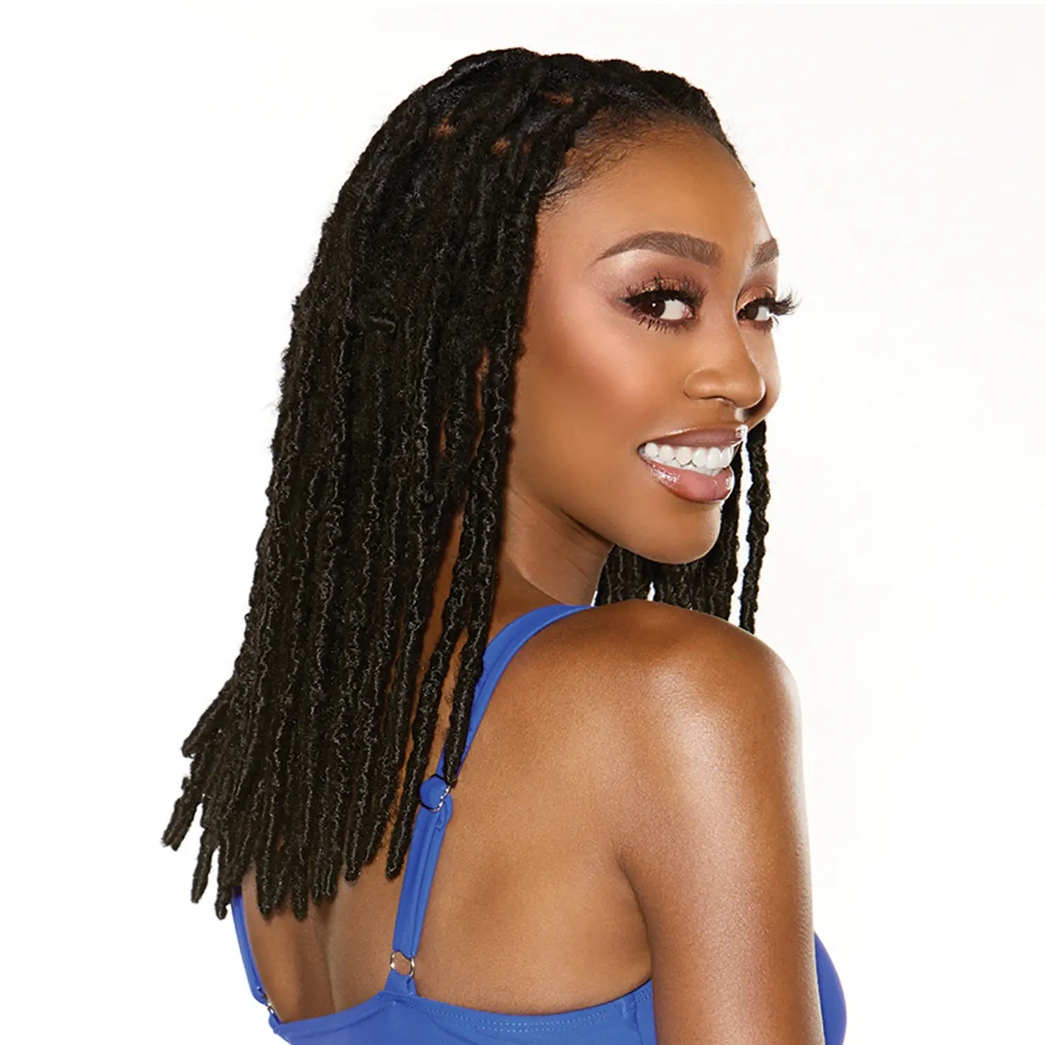 Sensationnel Ruwa Loc Braids, Soft Afro Kinky Hair Extensions, Fast Drying, Water Repellent, Lightweight, 8"-12", Light Weight And Soft, Loose Afro, Natural Taper, Multiple Lengths, Compact Structure, Rounded Ends, Unisex, Kinky Locs