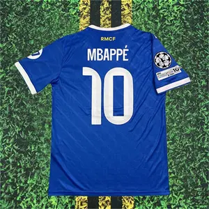 25 26 Away Blue No.10 Mbappe Short sleeve Soccer Jersey