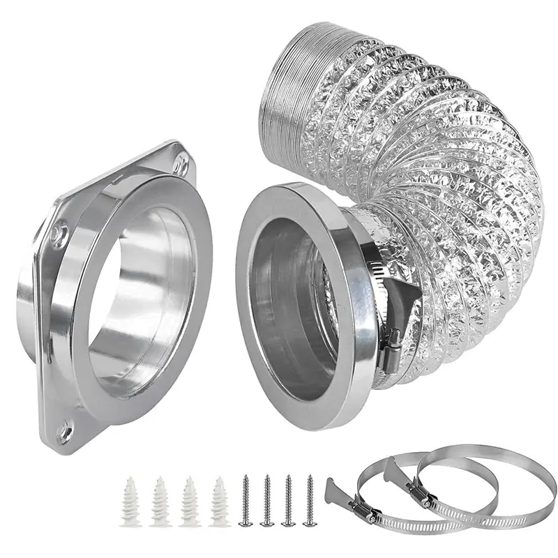 Magnetic Dryer Vent Coupling Connector Kit - DV180 Airtight Seal, Quick Connect Venting Accessories, 4"x3.3ft Duct, 2 Clamps Venting Hose Vent Adapter Appliance Parts,summerwins