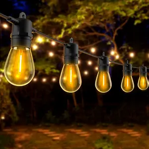String Light S14 Light String 200FT 60LEDs Led Festoon Garland E12 Retro Patio Light Outdoor Light Decoration For Garden Wedding outdoor patio light