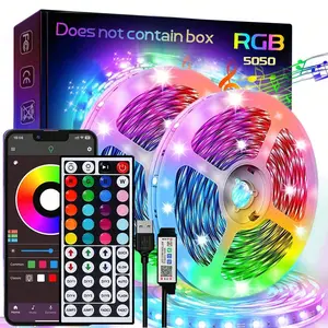 Smart LED Light Strip, 5050 RGB Changing Tape Light, APP Control, 44 Keys Remote, Music Sync, Home Decor, Bedroom, Kitchen, TV, Party, Led Strip Lights