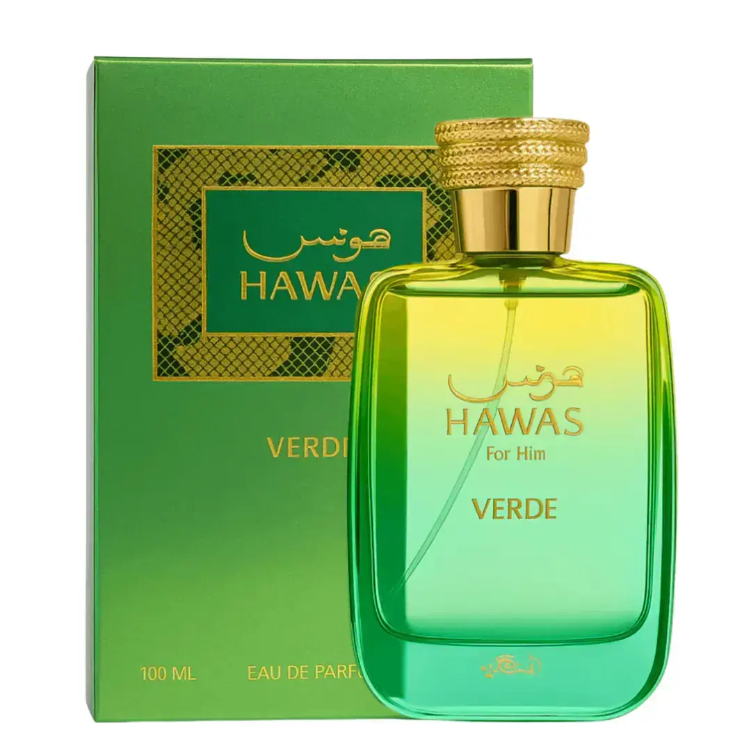 Rasasi Hawas Verde Men's Long-Lasting Eau de Parfum Spray Bottle, 100ml / 3.4 oz, for Male Use, Men's Cologne