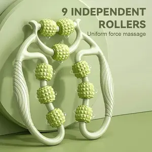 9 Wheel Leg Massager, Manual Leg Massage Tool, Leg Muscle Relaxation Tool, Yoga Roller Clamp, Muscle Relaxation Tool for Women & Men, Body Care, Lymphatic Drainage Roller