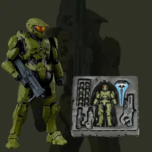 Minimal Nest Shop Halo Infinite Master Chief 1pc Durable PVC Collectible Action Figure - Intricate Detail, Ideal for Display & Gift for Boys & Adventure Enthusiasts Military Collectors Gaming Articulating Figurines Statue Bobblehead