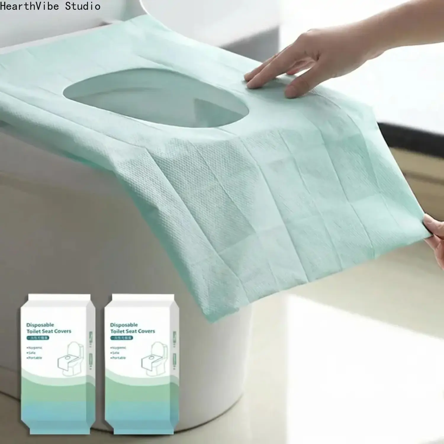 20 Pack Toilet Seat Covers Disposable 15x23 Inch XLPortable Toilet Liners Travel Seat Cover for Outdoors,Hotel,Hospital, Travel, Public Toilet Seat Cover (20pack, GREEN)