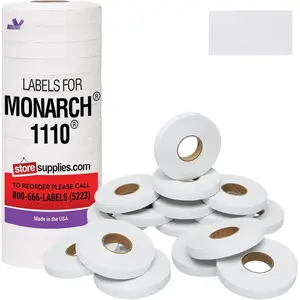 White Pricing Labels for Monarch 1110 Price  - Sixteen Rolls, 17,000 Price Marking Labels