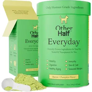 Everyday - Dog Multivitamin Supplement - Daily Joint, Gut, Allergy, Immune, Urinary Tract Support, Skin, Coat & More - Glucosamine, Chondroitin, Omega 3 & Probiotics | 45 Active Ingredients, All Breed Formula, Daily Health Support, Vet Recommended