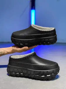 Couples Thick Sole Slipper Shoes, Eva Slippers, Waterproof Anti-Slip Wear-Resistant Bottoms, High-Pile Plush Lining, Comfortable Warm Indoor Outdoor Use