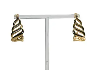 Gold-Tone Twisted Hoop Earrings (TWWJ02)