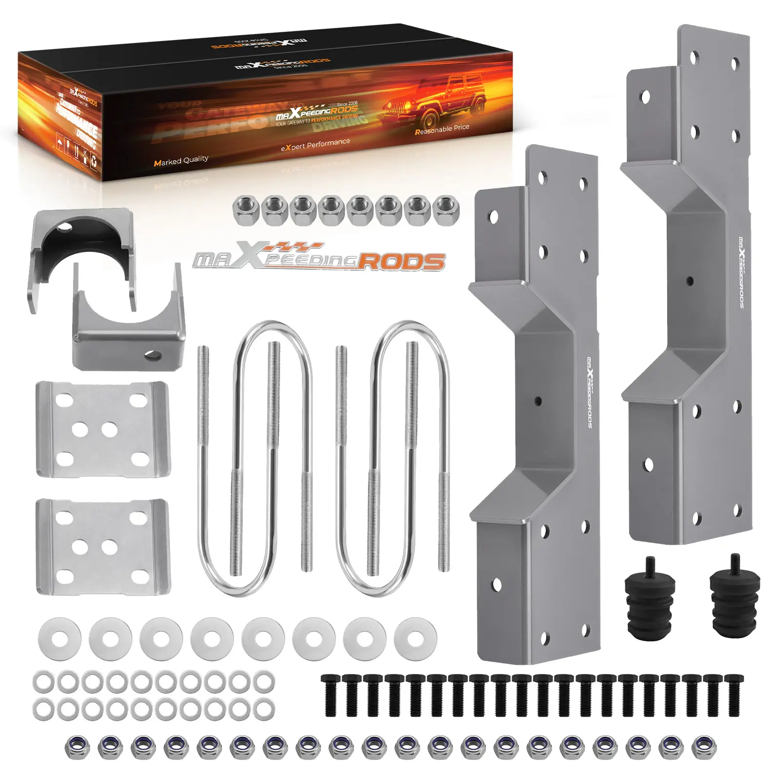 Rear 8" Drop Lower Flip & C-Notch Kit compatible for Chevy Silverado GMC Sierra C3500 88-98
