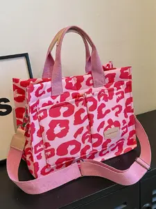 Women's Random Print Tote Bag with Pocket, Star & Geometric Decor Adjustable Strap Shoulder Bag, Trendy Versatile Daily Commuting Bag, Crossbody Purse, Fashionable Patterned Bag, Fashionable Bags