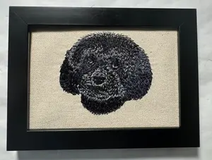 Poodle Labradoodle Goldendoodle Dog Machine Embroidered and Framed! Unique Canine Charm Tabletop Decor for Home or Office! Other Designs and Breeds Available! Desktop Decoration Signs