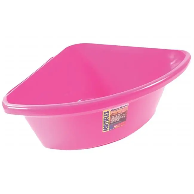 212 MAIN Fortex Industries Inc Corner Feeder - Hot Pink, 24 Qt, Large Capacity, Easy Cleaning, Offset Lip, Rubber Polymer (CF-24 HOT PINK)