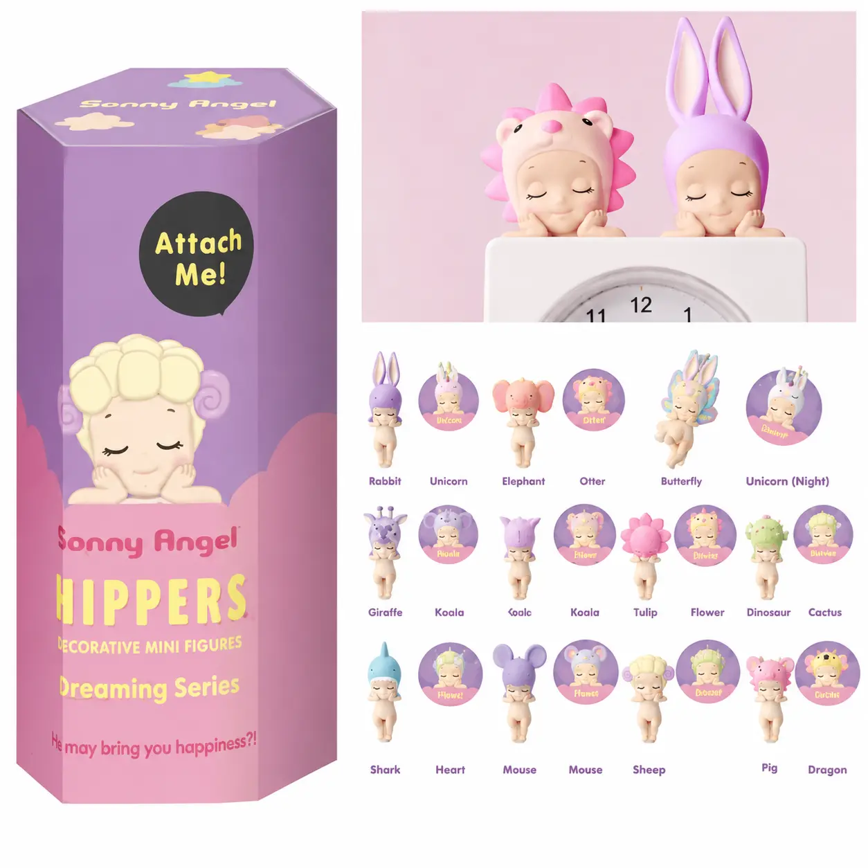 Sonny Angels Hippers Dreaming Series Collectible Figures - Various Limited Editions, Decor for Phones, Desktops