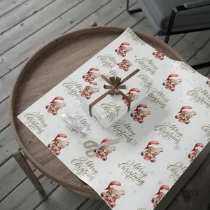 Christmas Wrapping Paper, Unique Design Wrapping Paper, Christmas Gift Wrap, Christmas Wrapping, Classy Aesthetic Teddy Bear Christmas