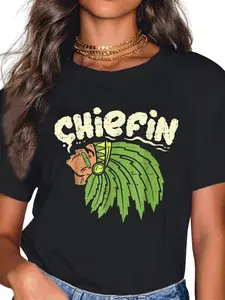 100% Cotton Chiefin Weed Cannabis Marijuana T-Shirt