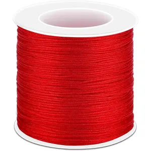 Hilo de nylon rojo para pulseras, hilo de nylon de 0.8 mm cordón de anudado para carillón de viento, cuerda al aire libre para abalorios, collares, manualidades DIY y fabricación de joyas