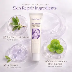 Kreain Nature Skin Soothing Gel Containing Indian Safflower Root Extract and Tea Tree (Mentha) Leaf Extract.