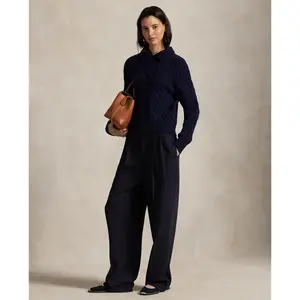 Polo Ralph Lauren - Cable-Knit Wool-Cashmere Polo Sweater Polo Ralph Lauren - Cable-Knit Wool-Cashmere Polo Sweater