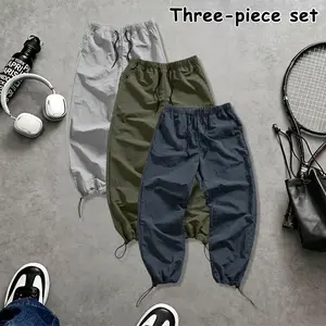 3-Pack Unisex Quick-Dry Hiking Pants, Adjustable Ankle Drawstring Joggers, All-Season Everyday Lounge Pants