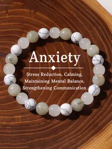 Natural Stone Line Limestone Sparkle Beaded Stackable Bracelets 8mm Unisex Simple Style Low Profile Steady Handwear Jewelry Adjustable Beaded Design