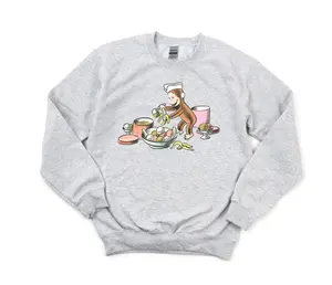 [Sale up to 30%] + [FREE SHIP] Curious George Sweater, vintage cartoons, baking, Pinterest, 90s style Sweater, comics, soft girl, ahs style, nostalgia Womenswear Streetwear Lady