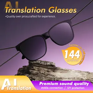 Smart glasses with Bluetooth 5.4, Advanced Bone Conduction, UV400 Protection, AI Real-Time Translation for 144 Languages, Hands-Free Calling for Outdoor Cycling, Travel, Fishing