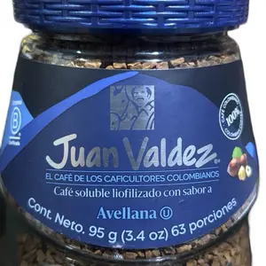 Juan Valdez Avellana Flavored Super Delicious Hazelnut Coffee Beverage 95g 63 Portions Rich Nutty Taste JUST THE SMELL WILLMAKE YOU FALL IN LOVE
