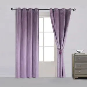 1pc American Style Solid Color Light Luxury High-End Velvet Fabric Background Curtain, Privacy Grommet Curtains, Bedroom Living Room Balcony Window Drapes, Home Decoration Curtain