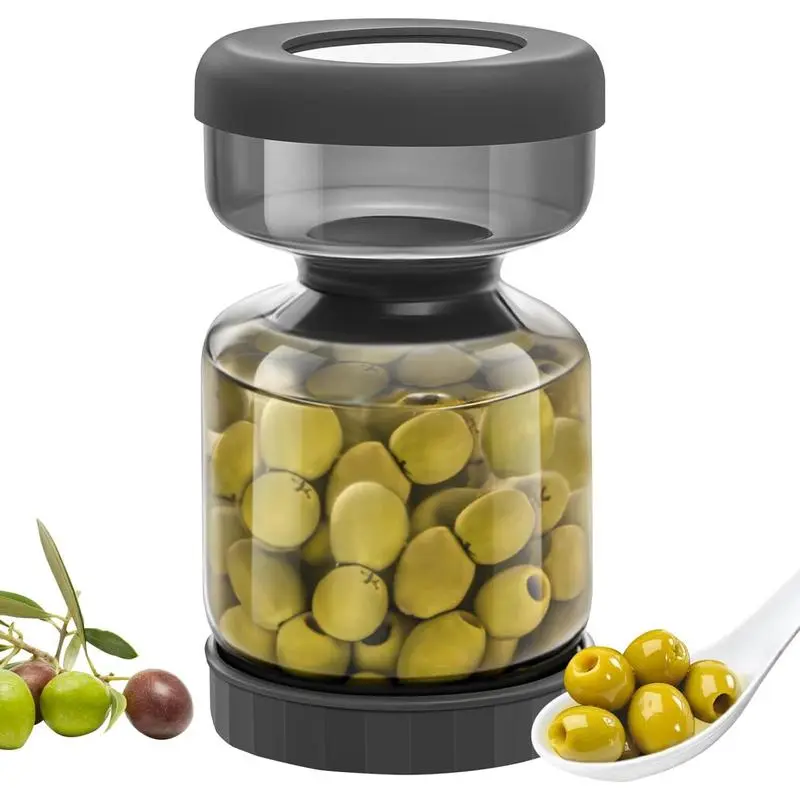 1pc Pickle jar with strainer flip lid, pickling container, leakproof container, juice-separating jar with airtight lid, Airtight Food Storage, Kitchen Storage Containers, Glass canisters, Airtight Lids Canisters, suitable for peppers and small cucumbers