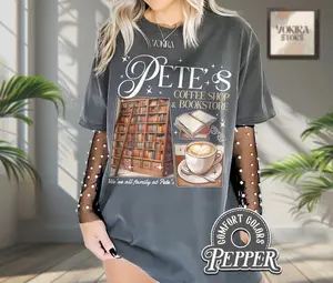 Pete's Coffee Shop & Bookstore Shirt, Emily Henry Shirt, People We Meet on Vacation, Happy Place, Beach Read Collection Shirt