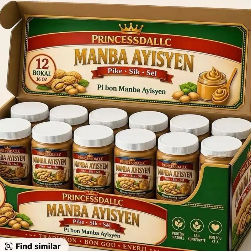 Princessdallc manba ayisyen 16 oz Haitian peanut butter pike sik sèl