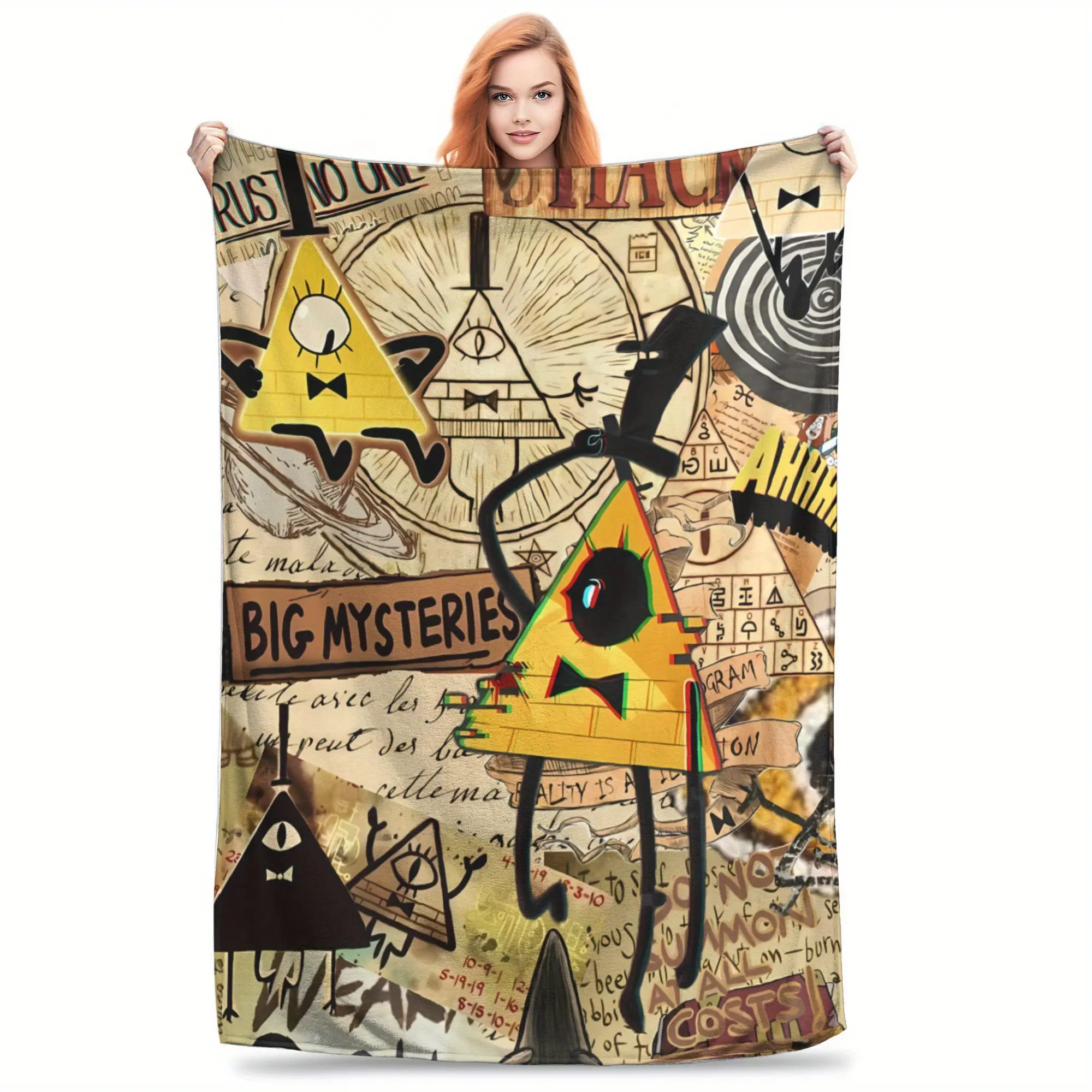 Gravity Falls Flannel Blanket, Multifunctional Warm Lid Blanket, Flannel Blankets
