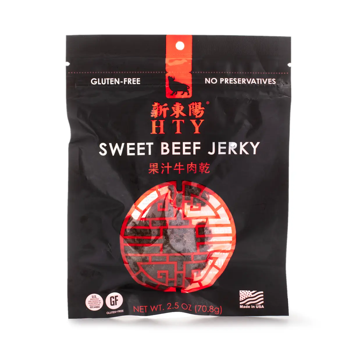 Hsin Tung Yang Traditional Sweet Flavor Dried Beef Jerky (2.5 oz) - Authentic Asian-Style, Gluten-Free, Preservative-Free Healthy Snack for Anytime Enjoyment, Healthy Snacks