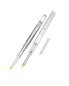 One Pair Full Extension Drawer Slides 38-Inch Long, 500-Pound Load Capacity, Locking Drawer Slides With Ball Bearing, Side Mount Rails, Heavy Duty Metal Rail System For Cabinet, Furniture, And Workshop