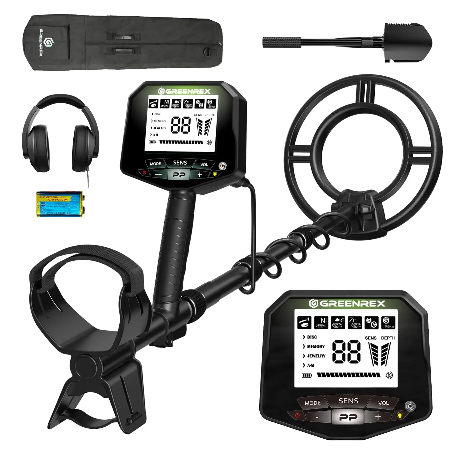 Professional Handheld Metal Detector for Adults - High Accuracy Gold & Silver Finder, 10in IP68 Waterproof Coil, Pinpointer, Larger LCD Display, Advanced DSP Chip, for Underwater & Beach Use, Black
