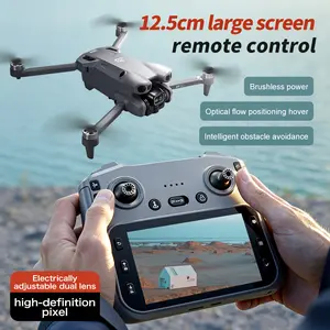 Drone MAX Upgraded Dual-Camera Drone with Obstacle Avoidance, Brushless Motor, Dual Batteries, 5.6" HD Display Remote, Foldable Design, Night Flight Ready for Adults & Beginners