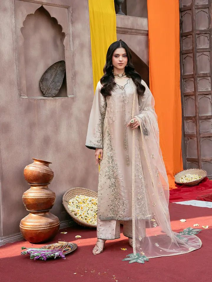 Women's Modest Elegant Silk Pakistani Formal Dress - Long Sleeve, Embroidery, Sequin Accents, Matching Shirt (Women's Clothes), Formal Dresses For Women Asian Palazzo