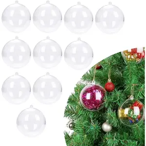 10 Pcs 3.14 inch Filling Transparent Plastic Decorative Call DIY Craft Ball Transparent Ball Christmas, Birthday, Wedding, Party and Home Decoration Ornaments ((3.14"/80mm))
