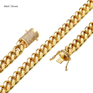 Golden Cuban Chain Men's 10mm Titanium Steel Stainless Steel Necklace, Instagram Style Boyfriend Gift