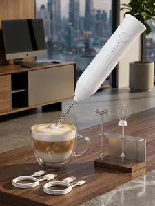 Coffee Stirrer Rechargeable Milk Frother, 3-Speeds Automatic Handheld Foam Maker, Electric Milk Frother, Cordless Milk Frother, Household Kitchen Appliances for Home Use