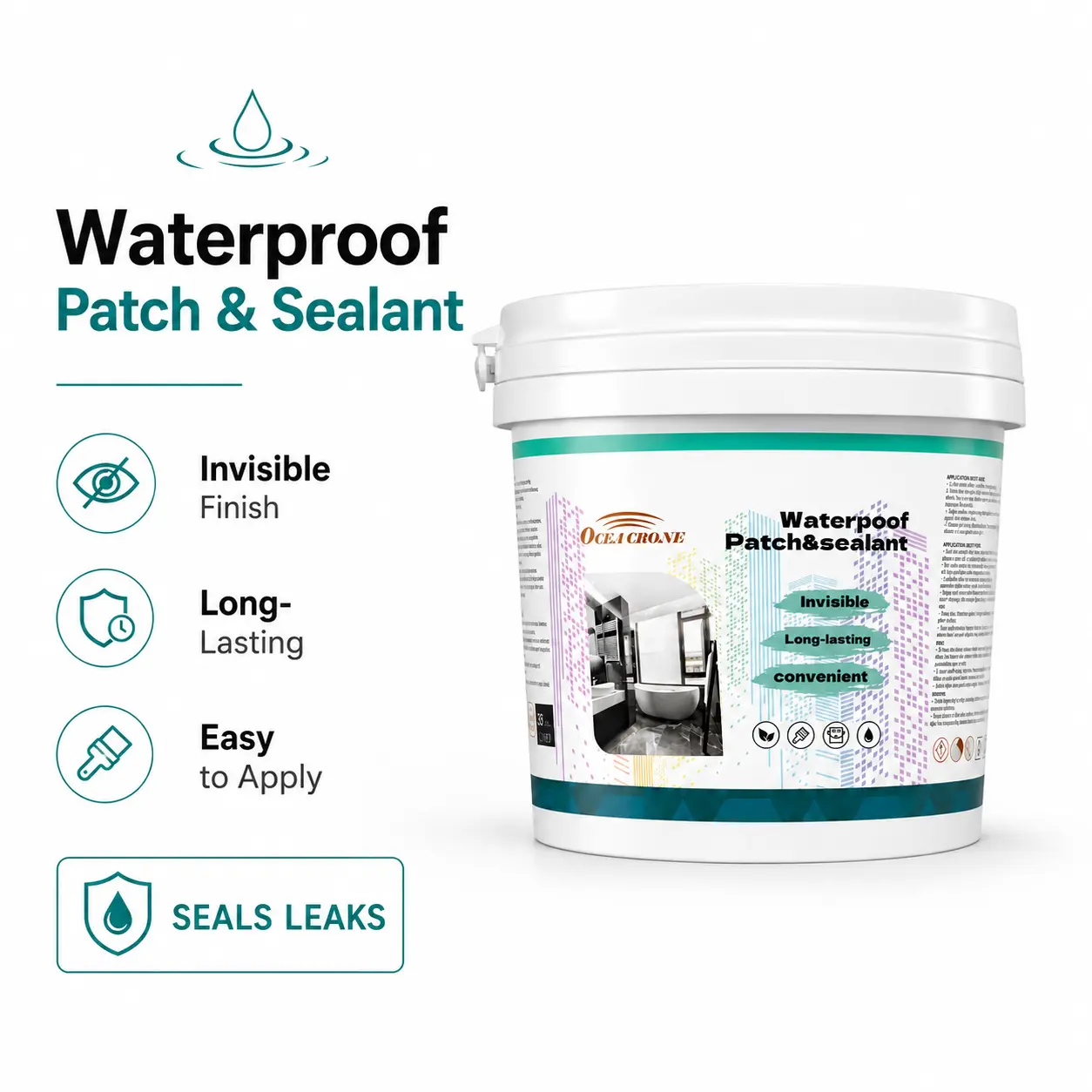 OCEA CBONE Transparent Waterproof Sealant – Invisible Leak & Crack Repair Coating for Indoor & Outdoor Use | Strong Adhesion for Roofs, Walls, Bathrooms, Concrete & Gutters