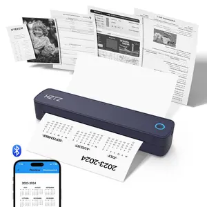 Hztz Wireless Portable A4 Printer, Inkless Thermal Device, Bluetooth-compatible & USB, Cross-System Compatible, Supports 8.5"x11" Thermal Paper