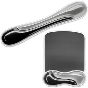 Kensington Flex-Gel Mouse Pad with Wrist Rest, 1.7 x 11.4 in, Gray (Duo Gel Design), Flex-Gel Mouse Pads