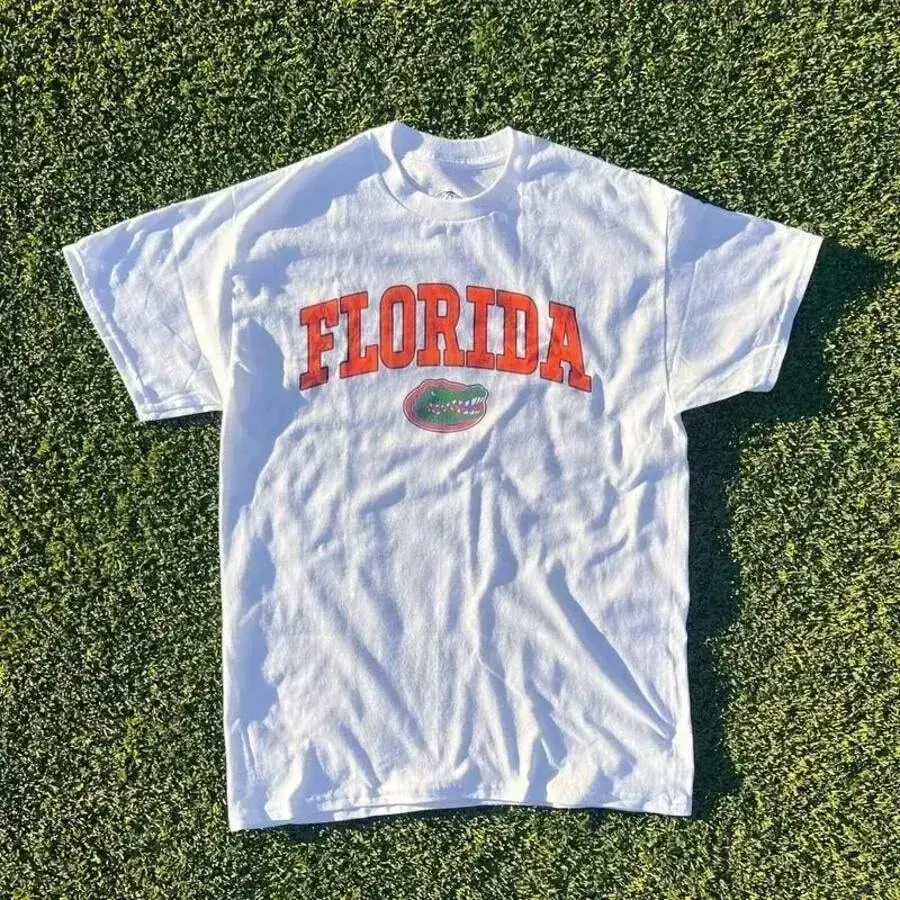 Summer New Short Sleeve Pattern Top ,Vintage Florida State Gators Shirt White New White All Sizes, Shirt Hot   New Comfortable Retro Cotton T-Shirt1James men's shop