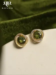Women's Elegant Rhinestone Glass Earrings, Unique French Style Jewelry for Holiday Vacation Party, Stylish Accessory for Women